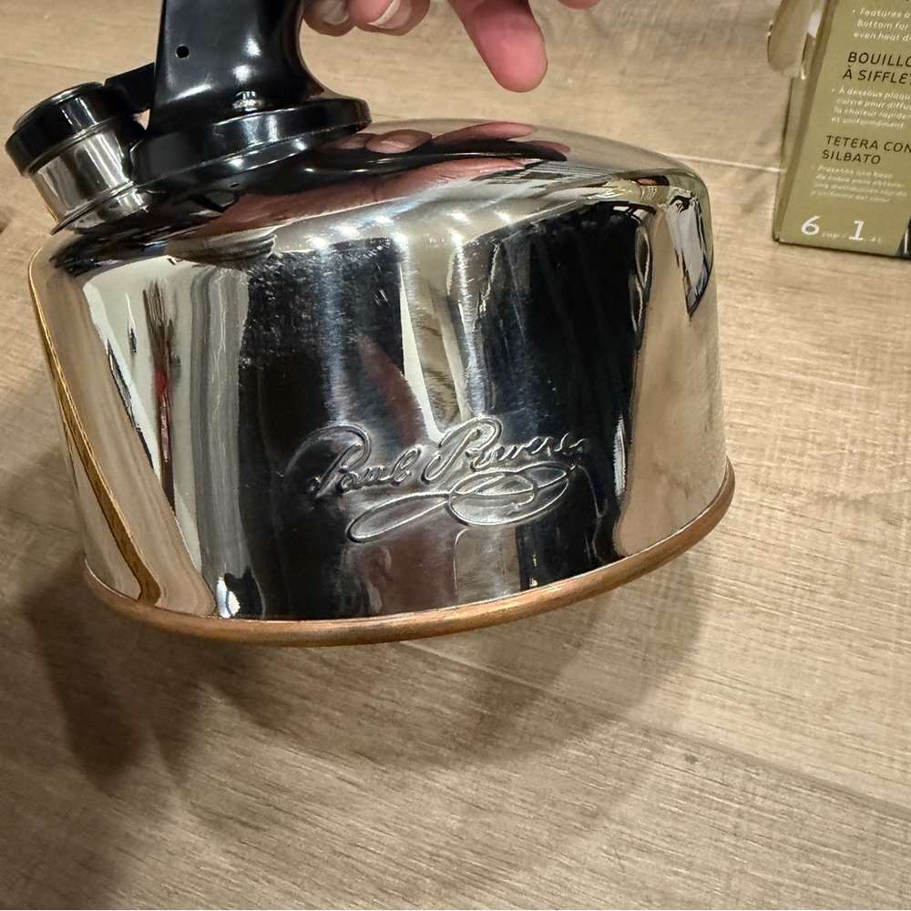 Revere Ware Stainless Steel Copper Bottom 6‎ Cup Whistling Tea Kettle 3511217 - Picture 4 of 16